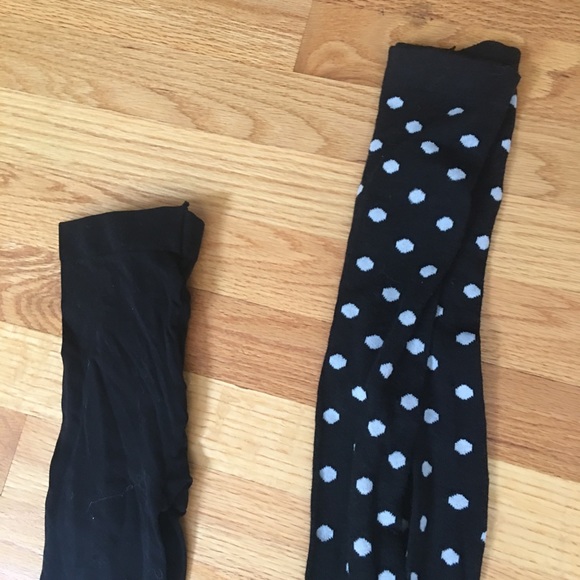 4 tights sock knit polka dot dye black bundle - Picture 6 of 7